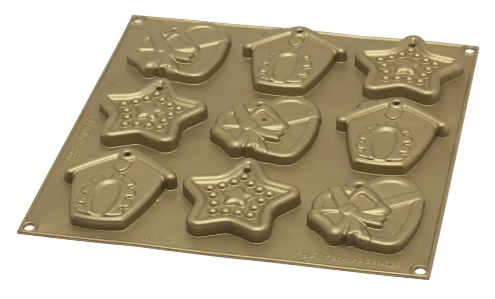 Silikomart bakvorm kerstkoekjes 30 cm silicone goudkleurig Hete Deal