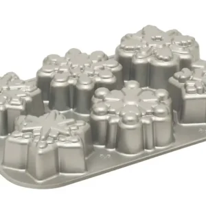 Nordic Ware bakvorm 'Frozen Snowflake' 6 stuks 30 cm aluminium grijs Op = Op