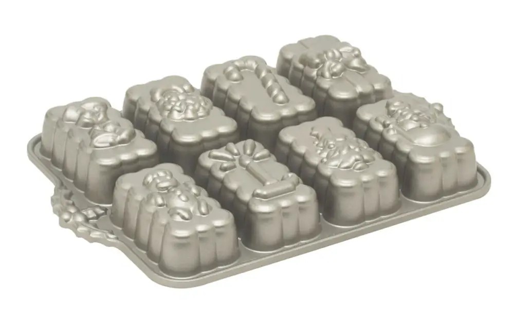 Nordic Ware bakvorm 'Holiday Mini Loaves' 8 stuks 34 cm aluminium grijs Lage Prijs