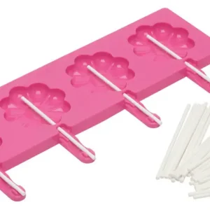 Silikomart EasyPop bloem 4 lolly's ø 7 cm silicone roze Express Levering