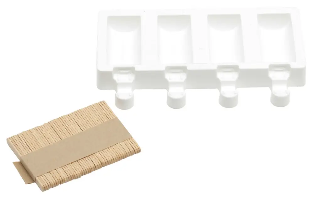 Koop Vandaag Silikomart ijsvorm egaal 4 ijsjes 6,5 x 3,5 cm silicone wit