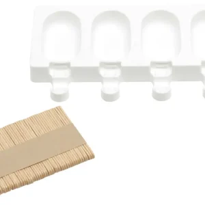 Silikomart ijsvorm ovaal 4 ijsjes 7 x 4 cm silicone wit Lage Prijs