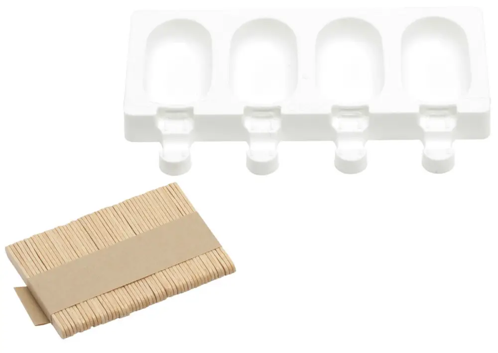 Silikomart ijsvorm ovaal 4 ijsjes 7 x 4 cm silicone wit Lage Prijs