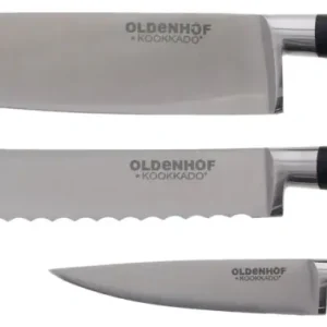 Finale Uitverkoop Oldenhof Sabatier messenset 3-delig messenstaal zwart