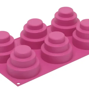 Koop Vandaag Silikomart Mini Wonder Cakes stapeltaart ø 7,5 cm silicone roze 6 stuks