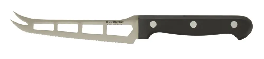 Gereduceerde Prijs Oldenhof kaasmes met uitsparingen 14 cm rvs zwart