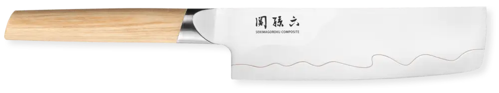 Gecertificeerd Kai Seki Magoroku Composite Nakiri mes 16,5 cm SUS420J2 / VG10 staal