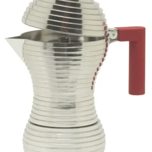 Laatste Versie Alessi Pulcina percolator 6 kops aluminium rood