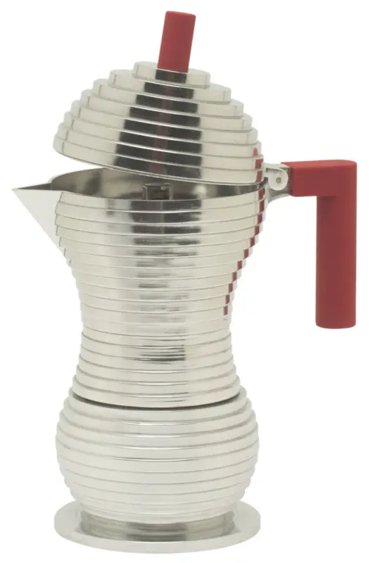 Laatste Versie Alessi Pulcina percolator 6 kops aluminium rood