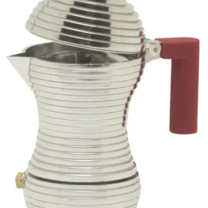 Alessi Pulcina percolator 1 kops aluminium rood Fabrieksprijs