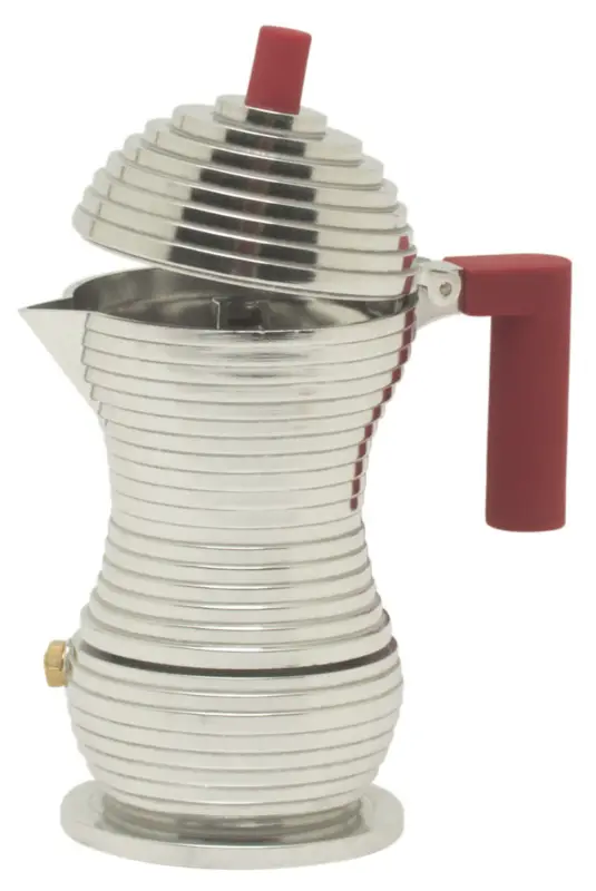 Alessi Pulcina percolator 1 kops aluminium rood Fabrieksprijs