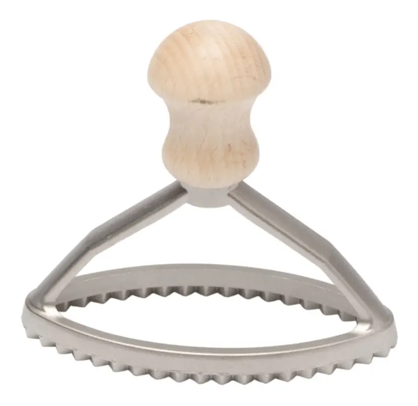 Oldenhof pasta uitsteekvorm ovaal 11 cm hout aluminium Betrouwbaar