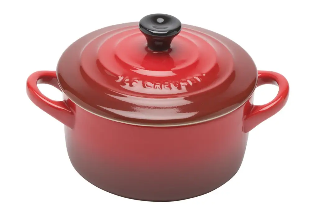 Le Creuset minipan ø 10 cm aardewerk kersrood Flitsaanbieding