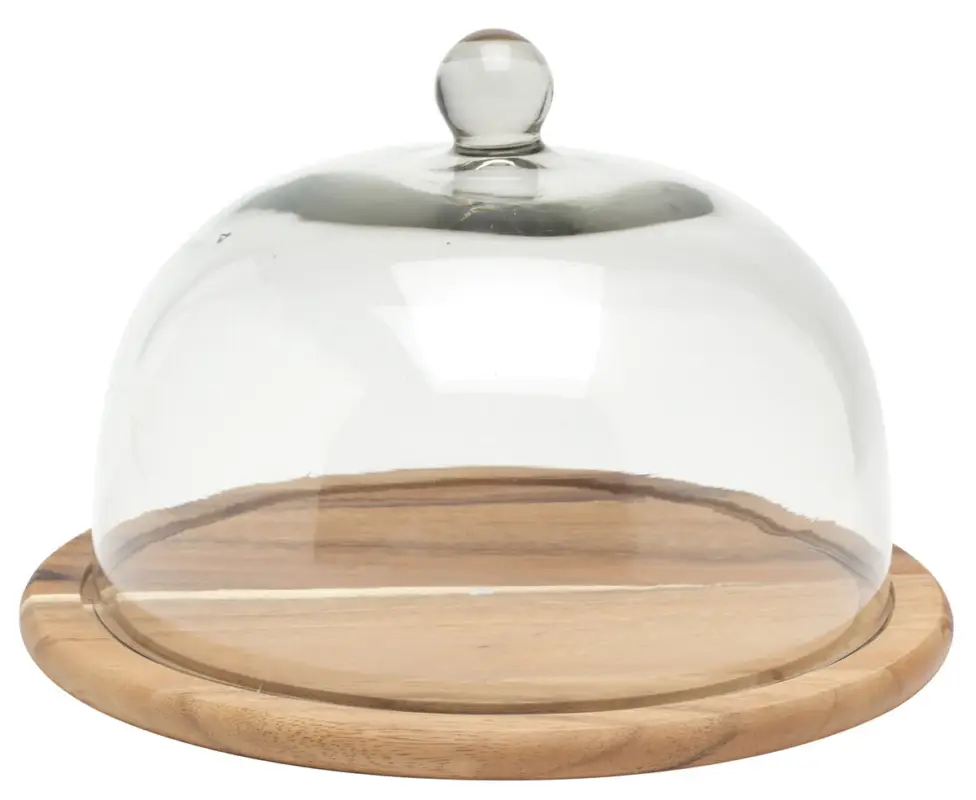Zassenhaus kaasstolp met houten plank rond ø 30 cm glas Gecertificeerd