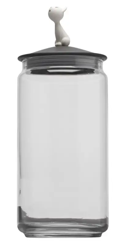 Koop Vandaag Alessi Miòjar kattenbrokjespot 1,5 liter glas zwart