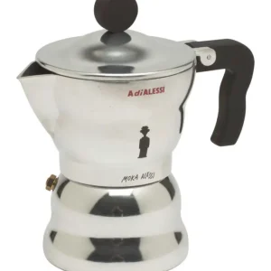 Alessi Moka mokapot 3-kops aluminium glans Fabrieksprijs