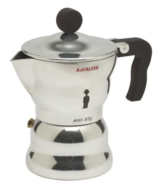 Alessi Moka mokapot 3-kops aluminium glans Fabrieksprijs