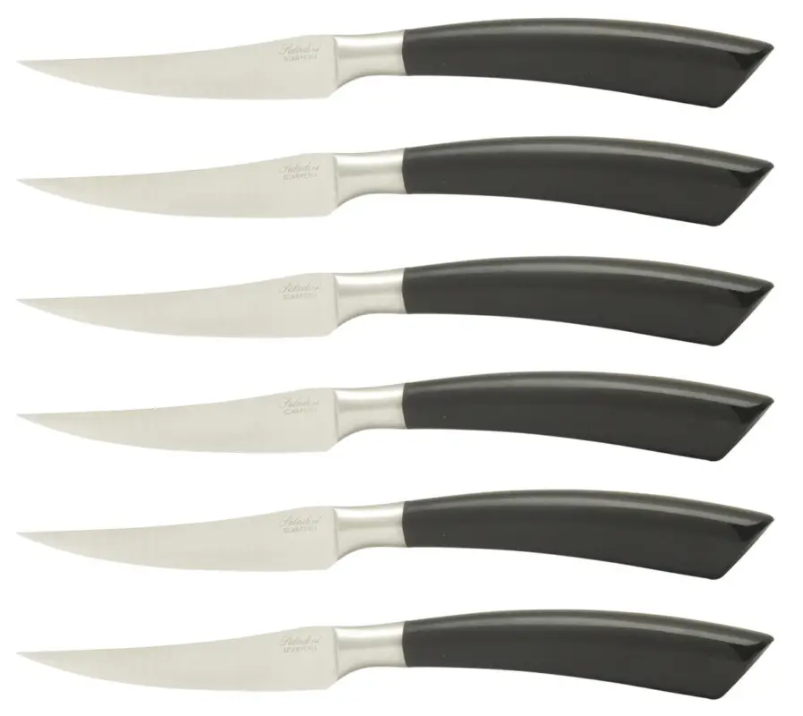 Saladini steakmes 10 cm buffelhoorn 6 stuks Rechtstreeks Van De Fabrikant