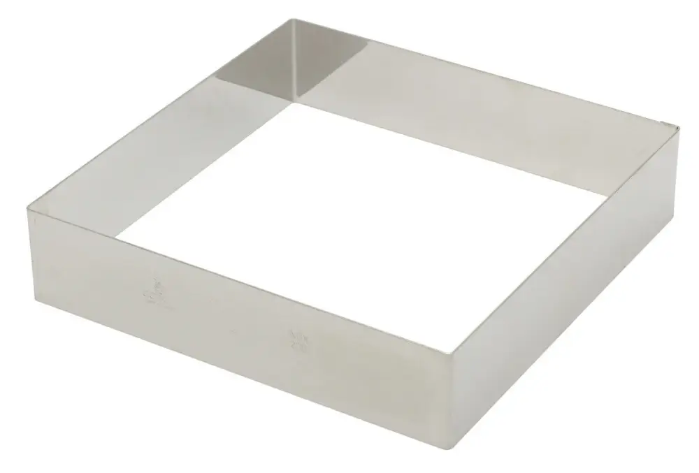 Seizoensaanbieding Gobel vierkante taartring 20 cm rvs glans