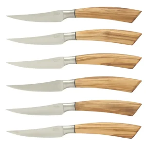 Saladini steakmes 10 cm olijfhout 6 stuks Merkproduct