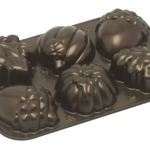 Nordic Ware Autumn Treats herfstfiguren bakvorm 6 stuks 9 x 6 cm aluminium bronskleurig Seizoensaanbieding