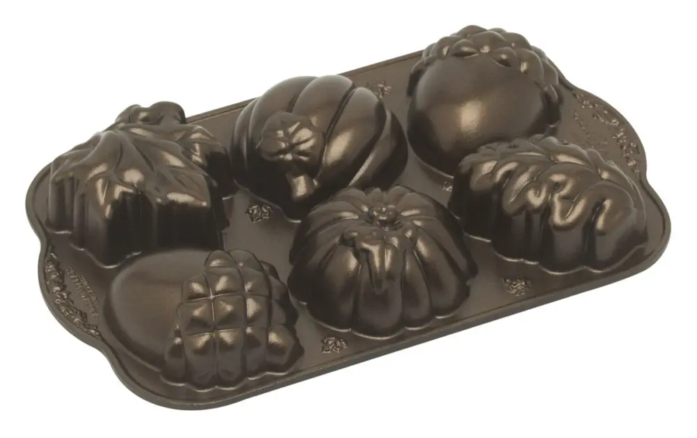 Nordic Ware Autumn Treats herfstfiguren bakvorm 6 stuks 9 x 6 cm aluminium bronskleurig Seizoensaanbieding