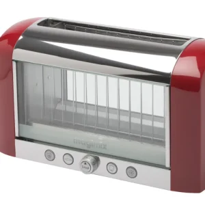Op = Op Magimix Vision broodrooster met venster rvs rood