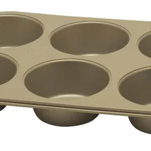 Tijdelijk Beschikbaar Oldenhof Golden Heritage bakplaat 6 jumbo muffins ø 9 cm staal