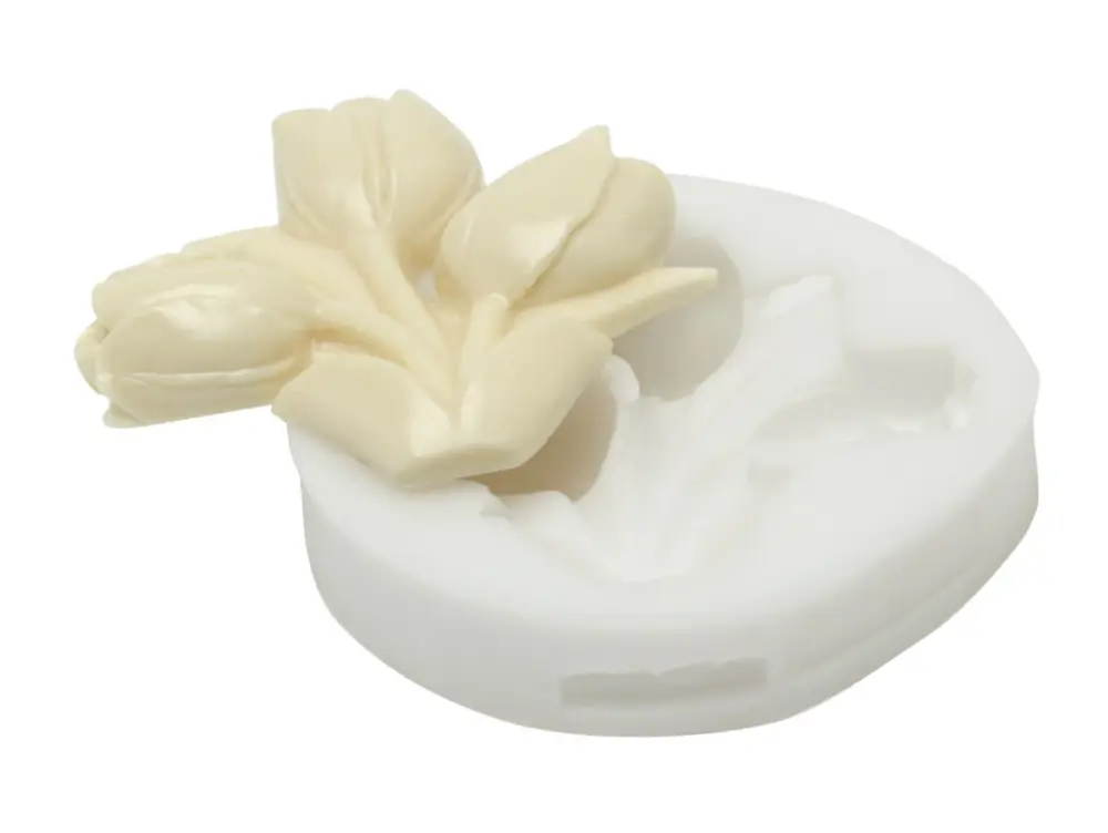 Op = Op Silikomart Sugarflex decoratiemal tulpen 6 cm silicone wit