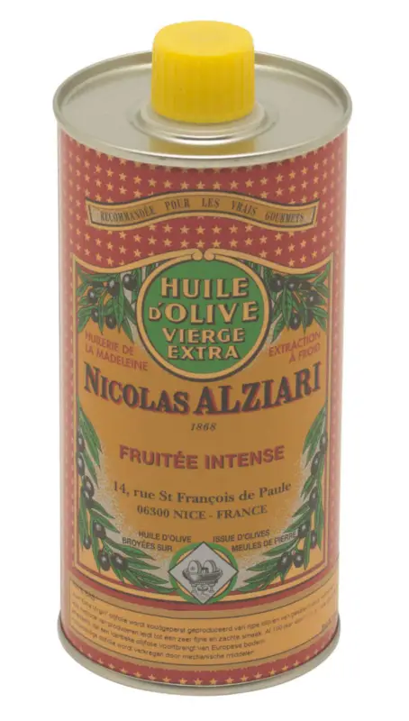 Shop Nu Nicolas Alziari olijfolie Fruitée intense blik 500 ml rood