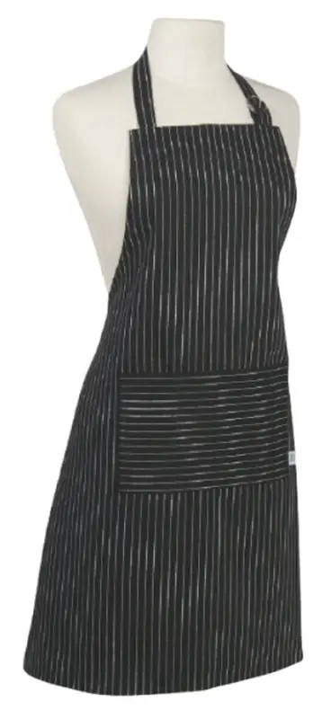 Betrouwbaar Now Designs Pinstripe Black schort 85 x 70 cm katoen zwart