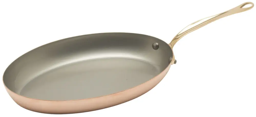 Mauviel M'150B koekenpan ovaal 35 x 23 cm koper bronzen greep Favoriet