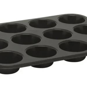 Oldenhof Bakers Select bakblik voor 12 muffins ø 7,5 cm zwart Hoge Kwaliteit