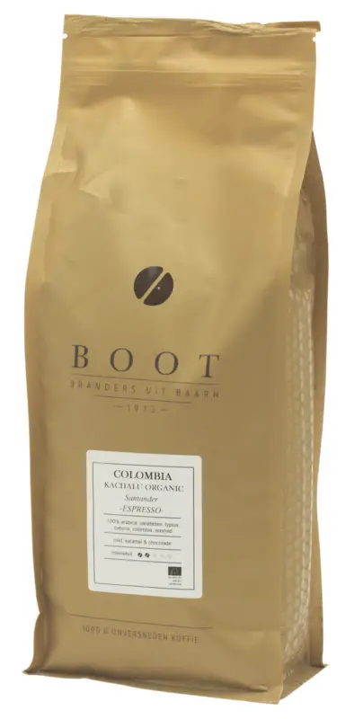 Boot Koffie Colombia Kachalu Organic Espresso koffiebonen 1 kg Koopje