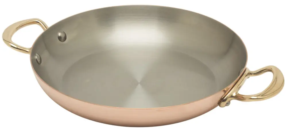 Op = Op Mauviel M'150B serveer- en paellapan ø 32 cm koper bronzen greep