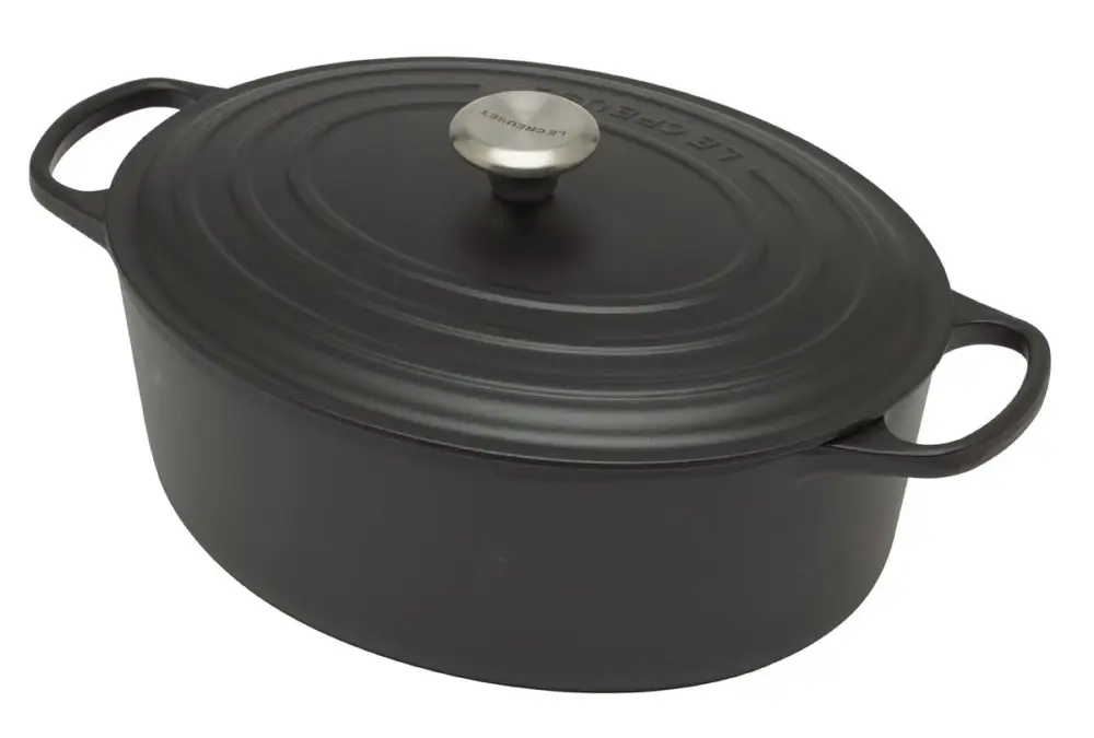 Le Creuset Signature braadpan ovaal 7,5 liter ø 33 cm gietijzer matzwart Koopje