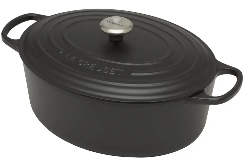 Le Creuset Signature braadpan ovaal 8,9 liter ø 35 cm gietijzer mat zwart Betaalbaar