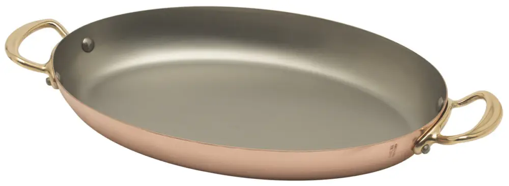 Fabrieksprijs Mauviel M'150B ovale serveerpan ø 35 cm koper bronzen greep