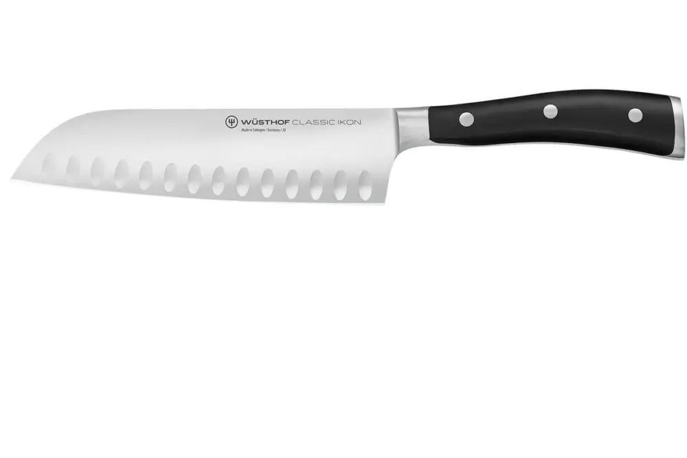 Meest Verkocht Wüsthof Classic Ikon Santoku mes met kuiltjes 17 cm messenstaal