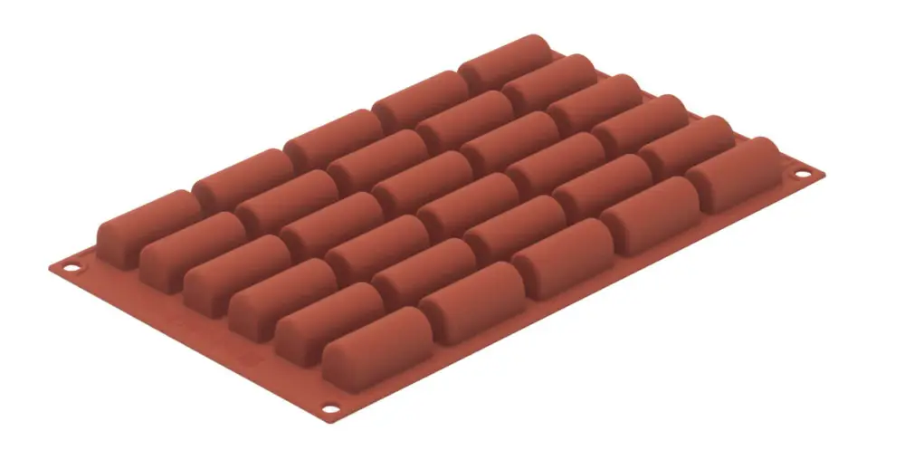 Silikomart bakvorm 30 mini bûche vormen 4,4 x 1,8 cm silicon Favoriet