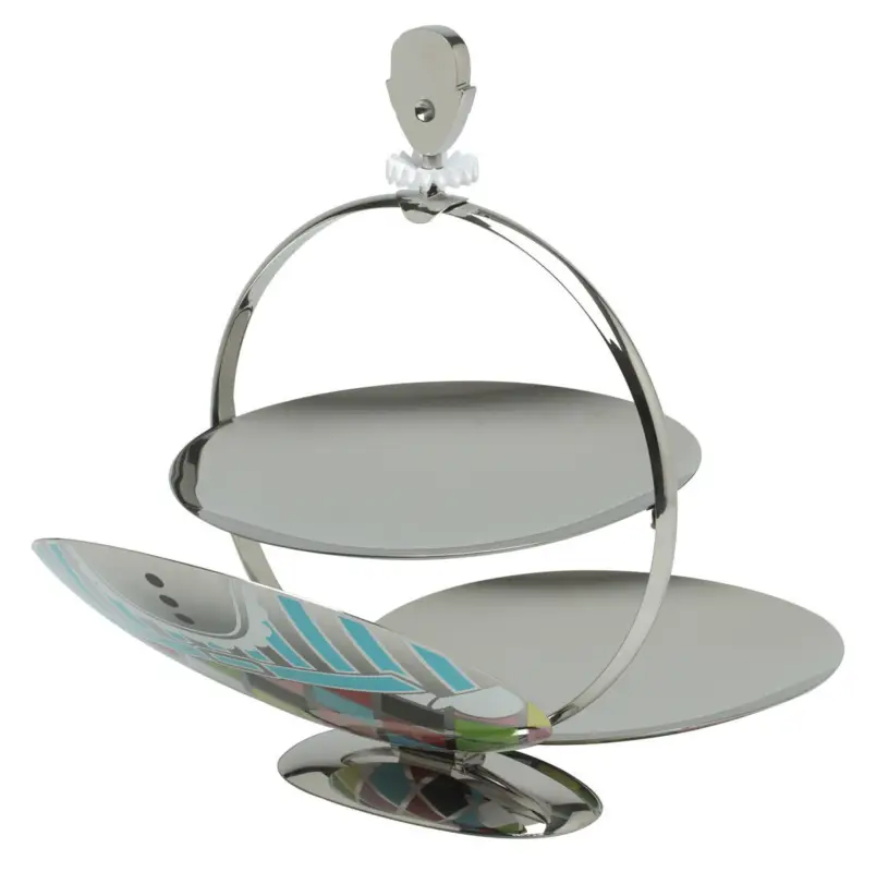 Alessi Fatman opvouwbare etagère rond 23,3 cm rvs glans Must-Have