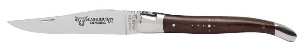 Laguiole en Aubrac Shepherd's Cross klap-steakmes 12 cm slangenhout Koop Vandaag