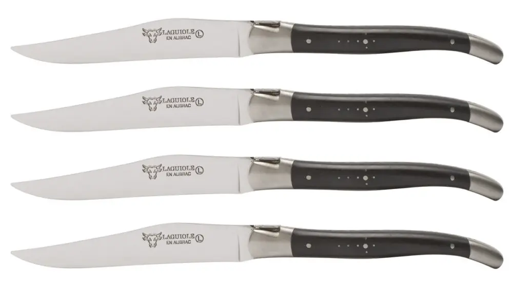 Direct Beschikbaar Laguiole en Aubrac Shepherd's Cross steakmes 11,5 cm ebbenhout 4 stuks