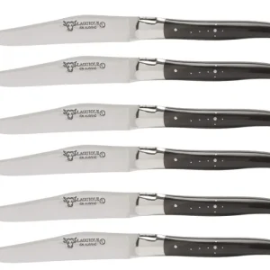 Laguiole en Aubrac Shepherd's Cross steakmes 11,5 cm buffelhoorn 6 stuks Betrouwbaar