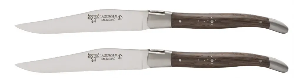 Laguiole en Aubrac Shepherd's Cross steakmes 11,5 cm wengéhout 2 stuks Merkproduct