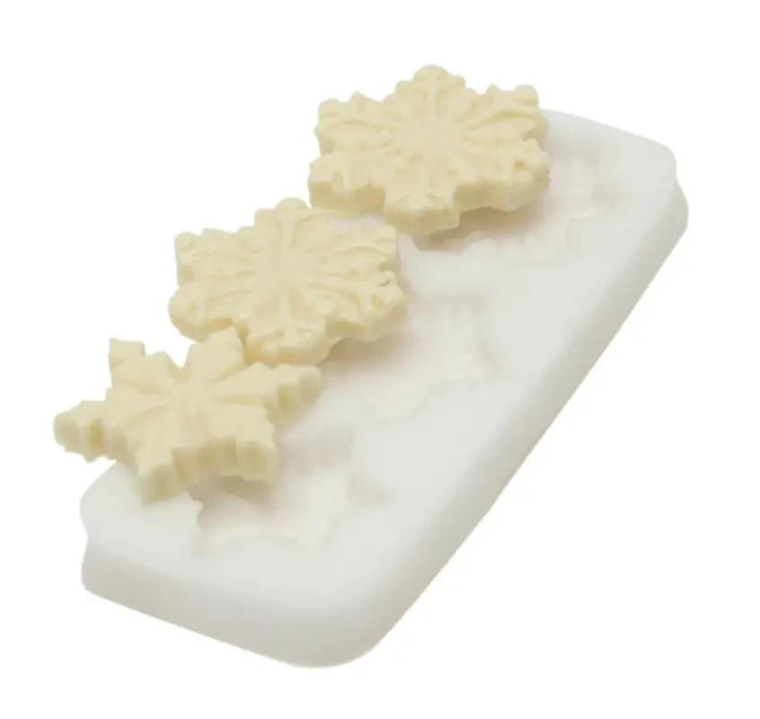 Populair Silikomart Sugarflex decoratiemal sneeuwkristallen silicone wit 3-delig