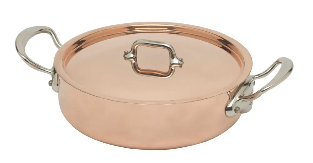 Koop Vandaag Mauviel M'150S braadpan met deksel ø 28 cm koper rvs greep