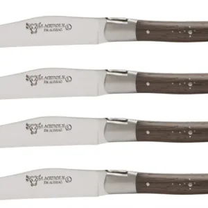 Beperkte Voorraad Laguiole en Aubrac Shepherd's Cross steakmes 11,5 cm wengéhout 4 stuks