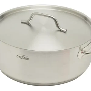 Aanbieding Inoxibar industriële lage kookpan 8,5 liter ø 30 cm rvs mat