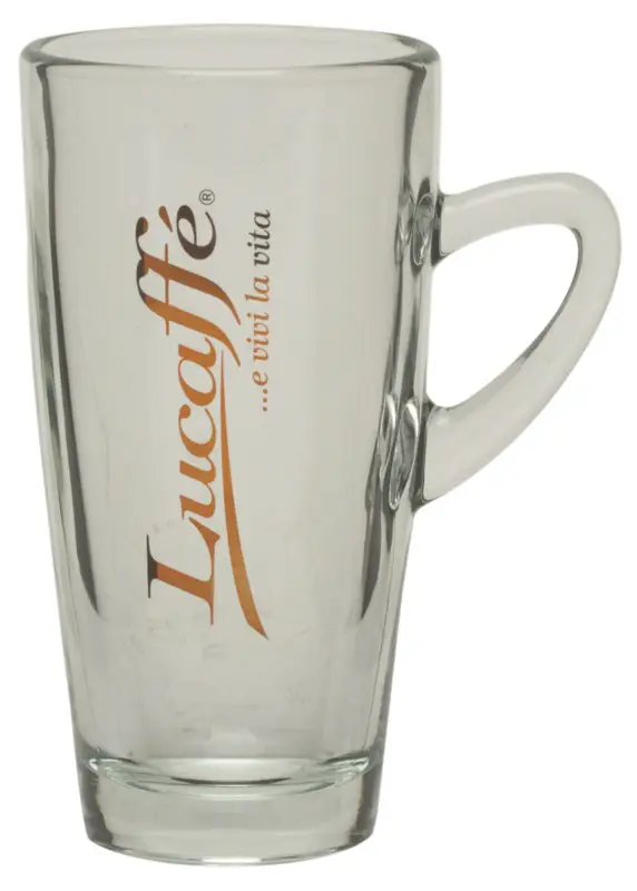 Koop Vandaag Lucaffé latte macchiato glas met logo ø 7,5 cm glas